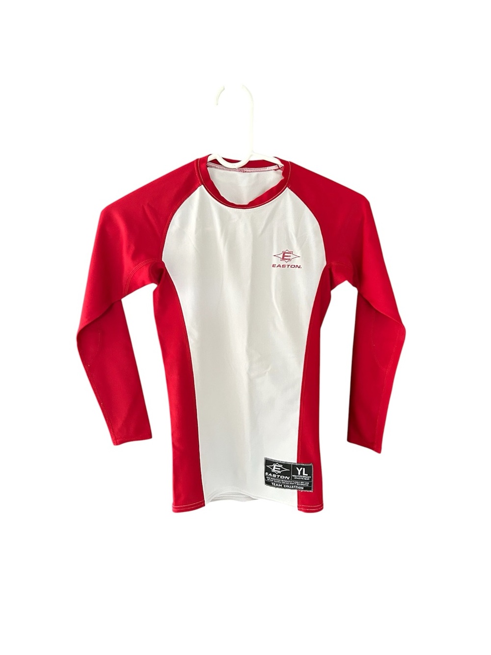 Easton Team Collection High Performance Athletic Gear RedWhite LS Tee Sz Youth L